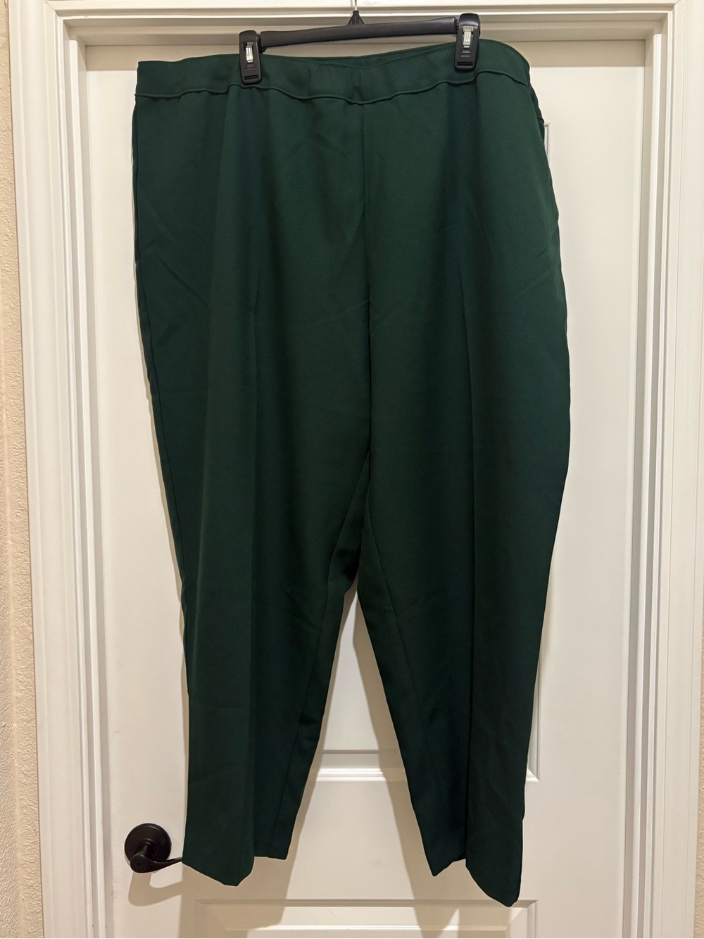 Plus Size Wide Leg Bend Over Pants Emerald Green 30WP